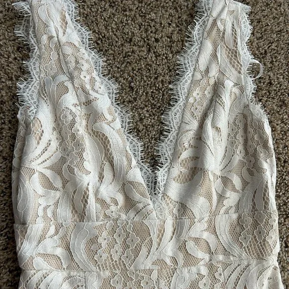 Lulu's Cream Lace Jumpsuit - Picture 2 of 6